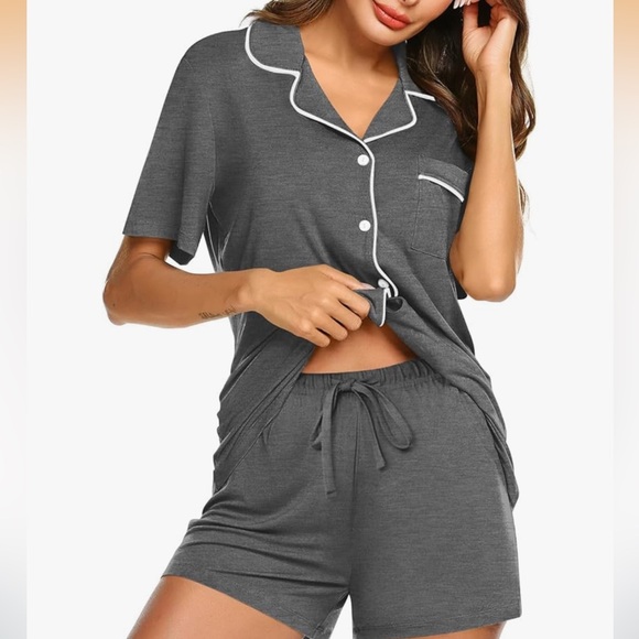 Ekouaer Other - Ekouaer Cotton Pajamas Short Sleeve Pjs Set Button Down Sleepwear Loungewear